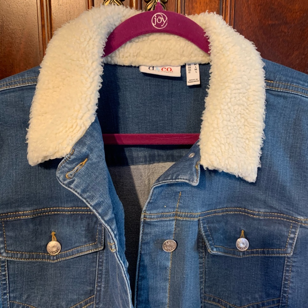 Denim & Co. Denim Jacket w/ Fur Cuffs and Collar